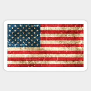 Vintage Aged and Scratched American Flag Sticker